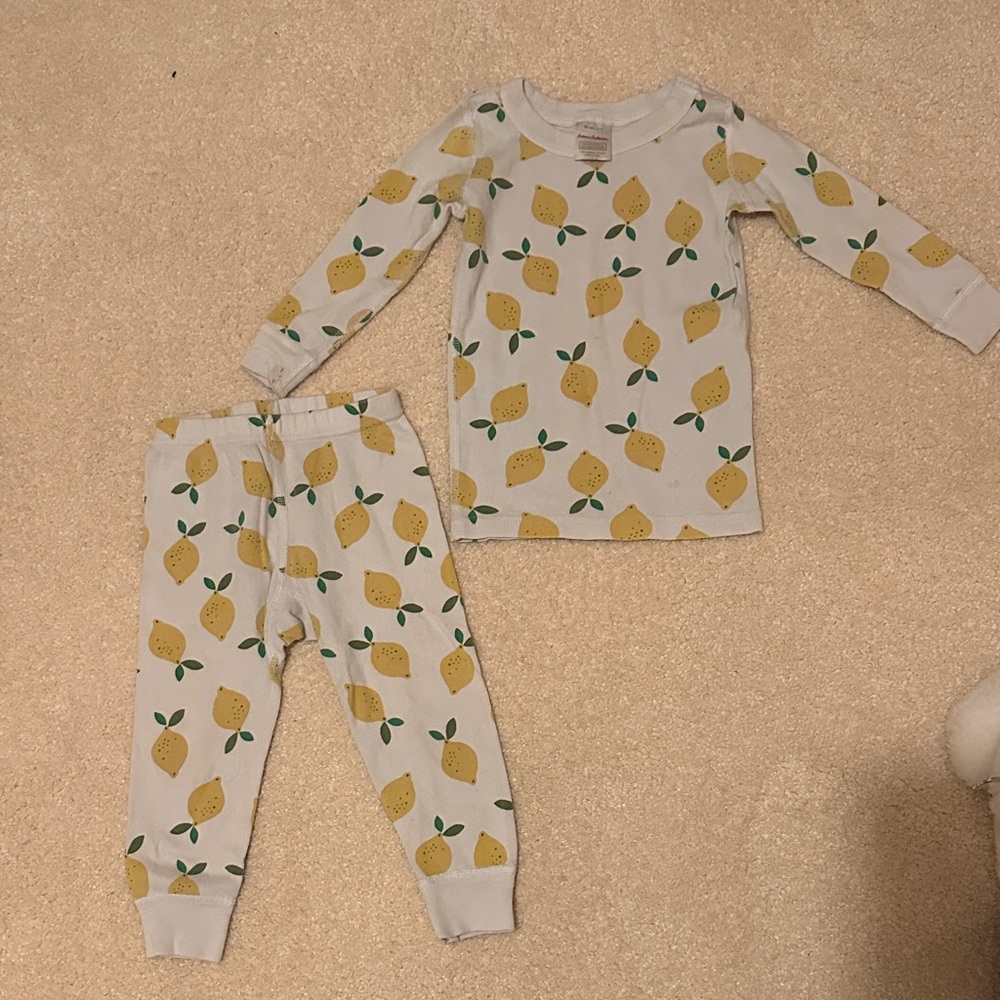 Lemon Print Kids Pajamas